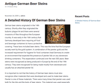 Tablet Screenshot of antiquegermanbeersteins.infospike.net